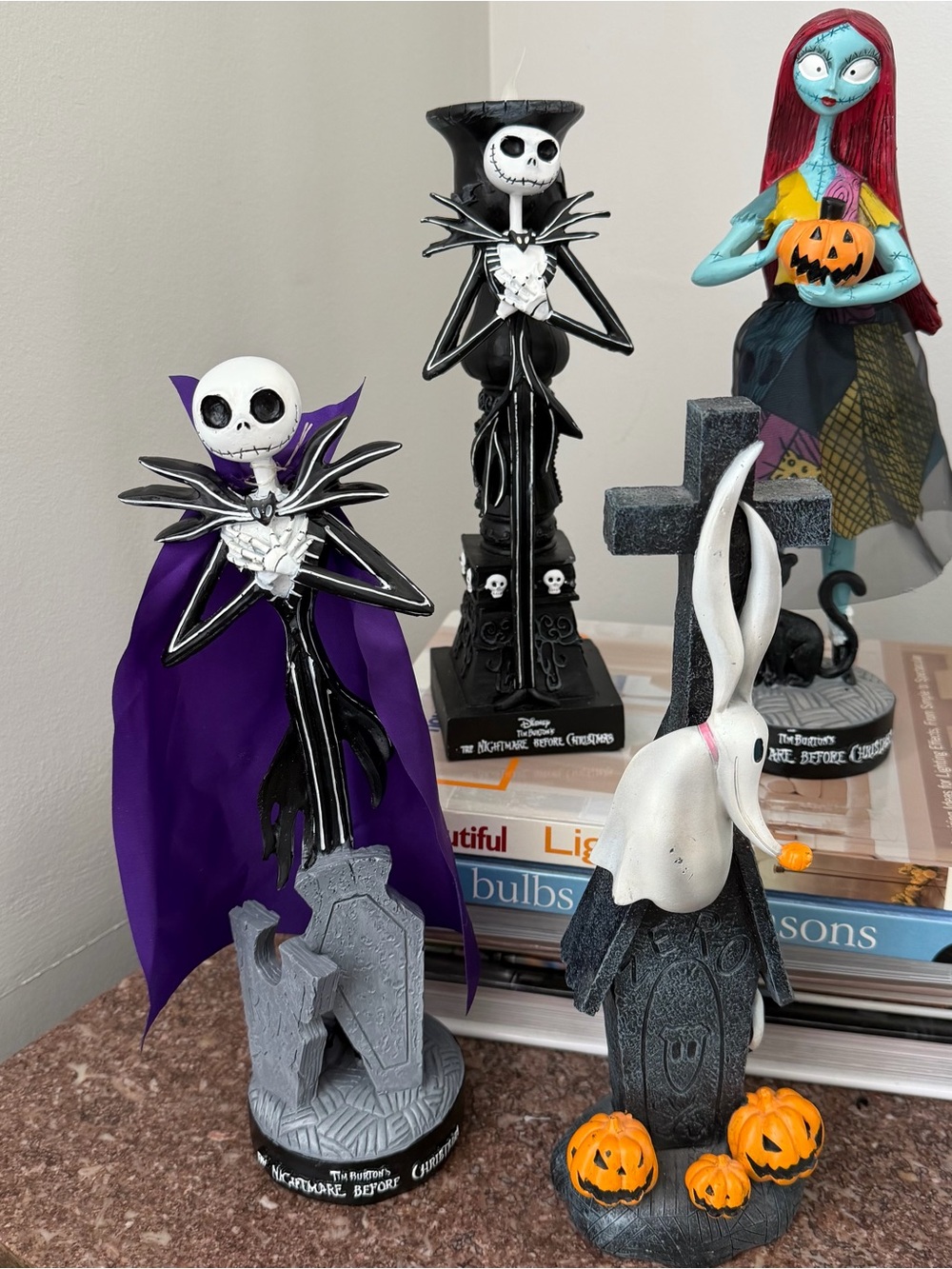 THE NIGHTMARE BEFORE CHRISTMAS 4 piece set 12 INCH RESIN FIGURES